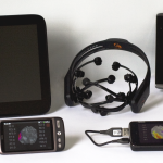 Picture of smartphone brain scanner and devices
